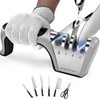 4-in-1 Knife Sharpener with 4-Stage Sharpening, Manual Kitchen Sharpener for