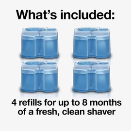 Braun Clean & Renew Refill Cartridges CCR, Replacement Shaver Cleaner Liquid Solution for Clean&Charge System, Pack of 4