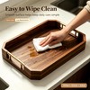 Wooden Serving Tray with Metal Handles, Acacia Wood Rectangular Decorative