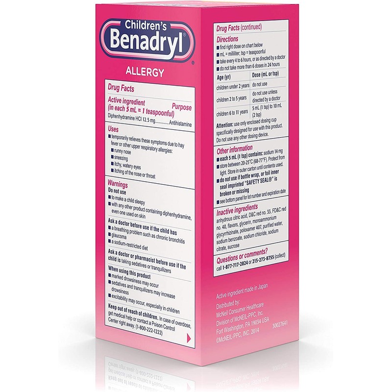 Benadryl Childrens allegry Liquid 2X 8 oz