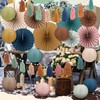 Feifeiya Boho Party Decoration 20 Pcs Hanging Paper Fans Paper