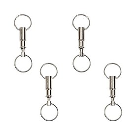 EDOBLUE 4 Pack Quick Release Detachable Pull Apart Keychain Pull-Apart Silver Key Ring Seperate Chain Lock Holder Convenient Accessory Gift for Keychain