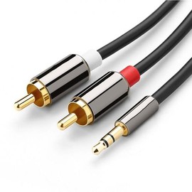 3.5mm to 2 AV Male to Male Aux Audio Cable Cord 3.5mm Stereo Jack to 2 AV Phono Plugs Connector for Speakers, mp3 Player, Smartphone, Tablet, Laptop and Other 3.5mm (3 Meter)