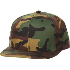 Flex-Fit YUPOONG 6089M Baseball Flat Visor Adjustable Solid Color 13 Colors Solid Color, green camouflage