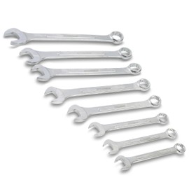 OEMTOOLS 22120 8 Piece Combination Wrench Set | 21, 22, 24, 25, 27, 29, 30, & 32 mm | Box End & Offset Open-End Combination Wrenches | Automobile Repair & Home Use | Green Canvas Tool Roll Included