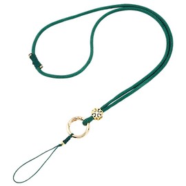 GORGECRAFT Breakaway Lanyard 35cm Long Adjustable ID Badge Holder Neck Strap with Safety Breakaway Buckle Phone Name Badges Cord String for Teachers Students School Office Keychains Green