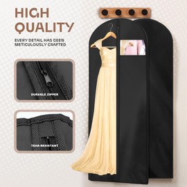 AMFUN 2 PCS Garment Bags for Dresses,60",Folding Long Dress Cover Bag,Travel Suit Baged With Zipper,Dustproof Protector Wedding Dresss Baging,Garments Covers Bagss for Clothes/Shirts/Gowns-180×60 cm