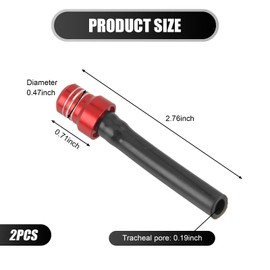 getfay Pack-2 Motorcycle Fuel Tank Cap Breather, 2.75In x 0.47In Waterproof Durable Metal Automotive Fuel Tank Valve Ventilation Accessories, Universal Portable Vehicle Fuel Line Fitting (Red)