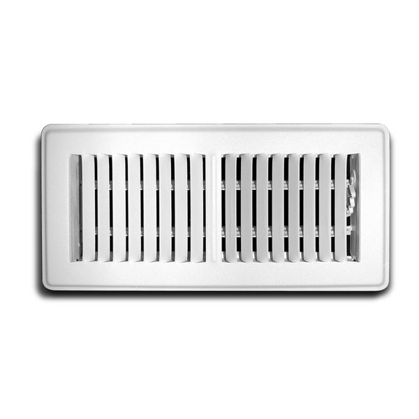 Truaire C150MWT 04X10(Duct Opening Measurements) Floor Supply Grille 4-Inch by 10-Inch Floor Register, White