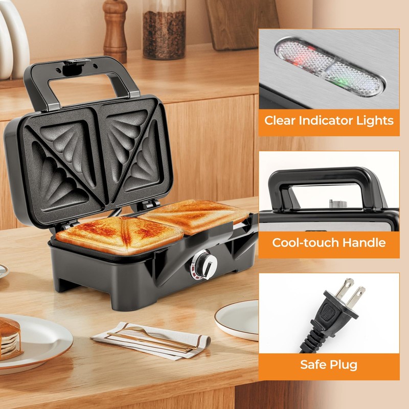 ARLIME 3 in 1 Waffle Maker, 1200W Electric Panini Press