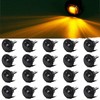 Partsam 20Pack 3/4" Inch Smoke Lens Amber LED Round Clearance