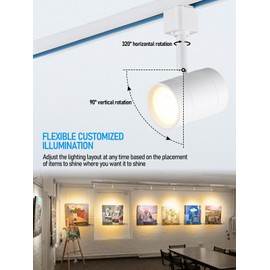 LEONLITE 4-Pack 8.5W LED Track Lighting Heads, CRI90 H Track Lighting, Dimmable Track Light Heads, ETL Listed, 36° H Track Lighting Heads, 2700K Soft White, Matte White