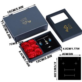 JYCMMFC Rose Ring Box Jewelry Gifts Box Eternal Rose Necklaces Bracelets Box Valentine's Day Christmas Thanksgiving Birthday Romantic for Women Her Mom Wife Girlfriend