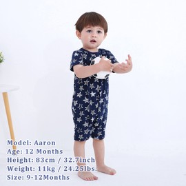 Zanie Kids Baby Boy Rompers Short Sleeves Todder Summer Clothes Outfit Cotton 2-Pack Rocket Star 18 24 Months