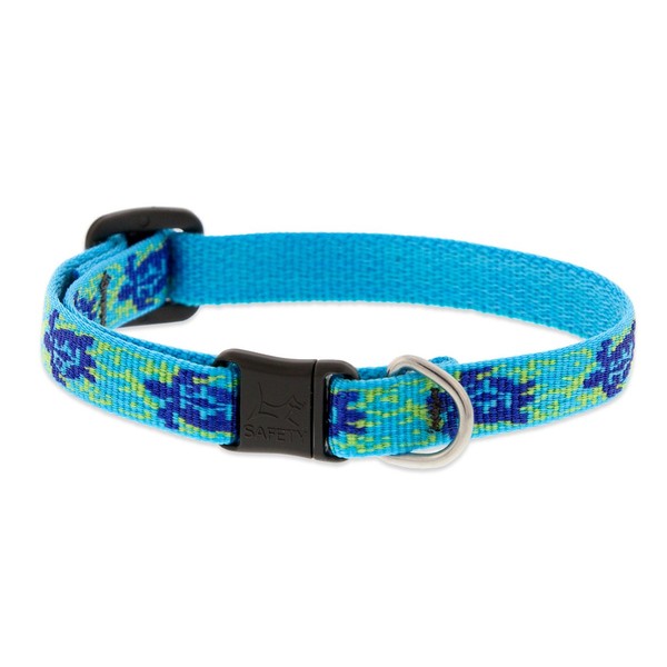 LupinePet Originals 1/2" Turtle Reef Cat Safety Collar, 8-12", no Bell