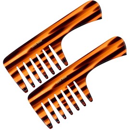 Giorgio G59 Large Coarse Hair Detangling Comb, Wide Teeth for Long Thick Curly Wavy Hair. Hair Detangler Comb For Wet and Dry. Handmade Rake Comb Saw-