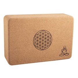 Cork Yoga Block Small with Flower of Life and Mandala