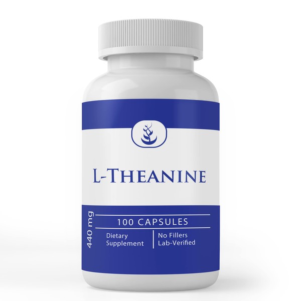L-teanina (100 cápsulas) sin gluten, sin OMG, aminoácidos, relajación, apoyo cognitivo*