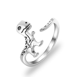 SEIRAA Adjustable Dinosaur Ring Dinosaur Ring Jewellery Minimalist Dino Ring Gift for Women Men (Dinosaur Ring)