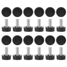 QWORK® 24 Pcs Black Adjustable Furniture Feet Screw Feet M6x10mm