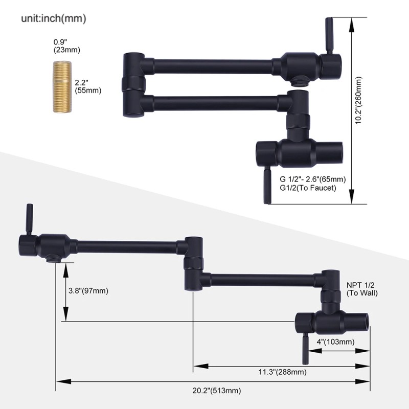 Heavy Duty Folding Stove Tap With Double Joint Swing Arms
