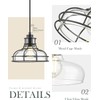 YKLITG 2PK 8.7" Industrial Pendant Lights with Glass Shade &
