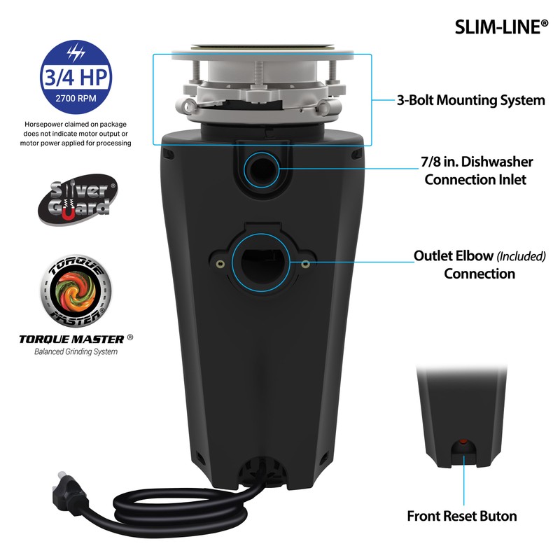 TITAN 10-US-TN-960-SL-3B Torque Garbage Disposal System with Stainless Steel Impellers