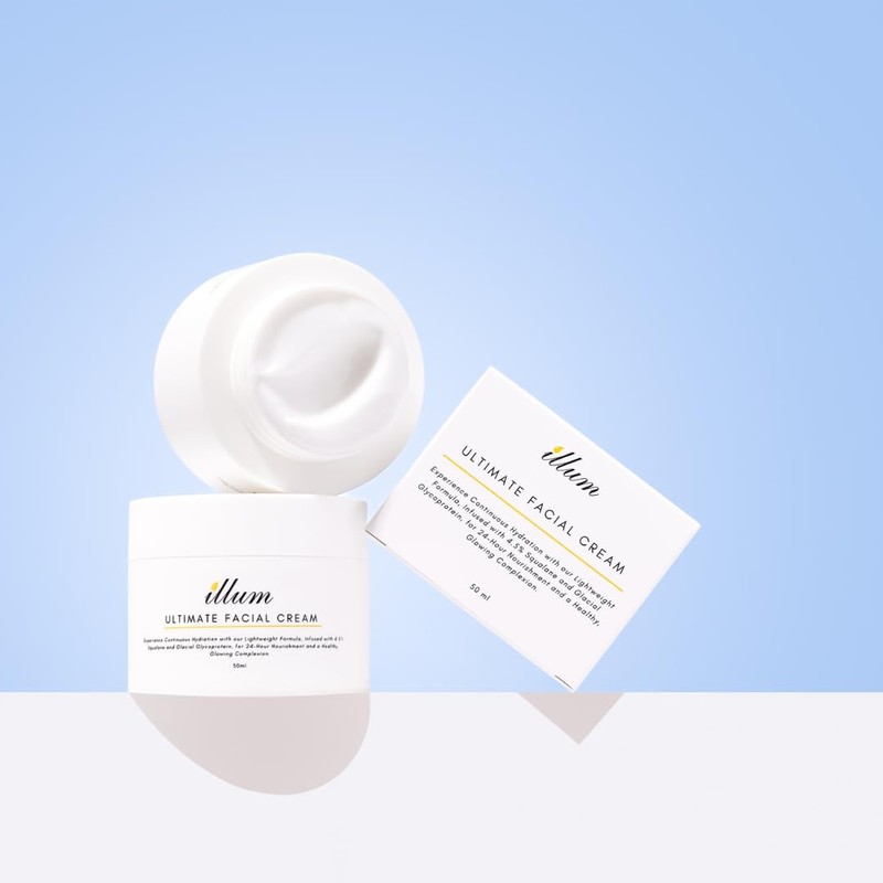 Illum Ultimate Facial Cream with 4.5% Squalane & Glycoproteins, Lightweight