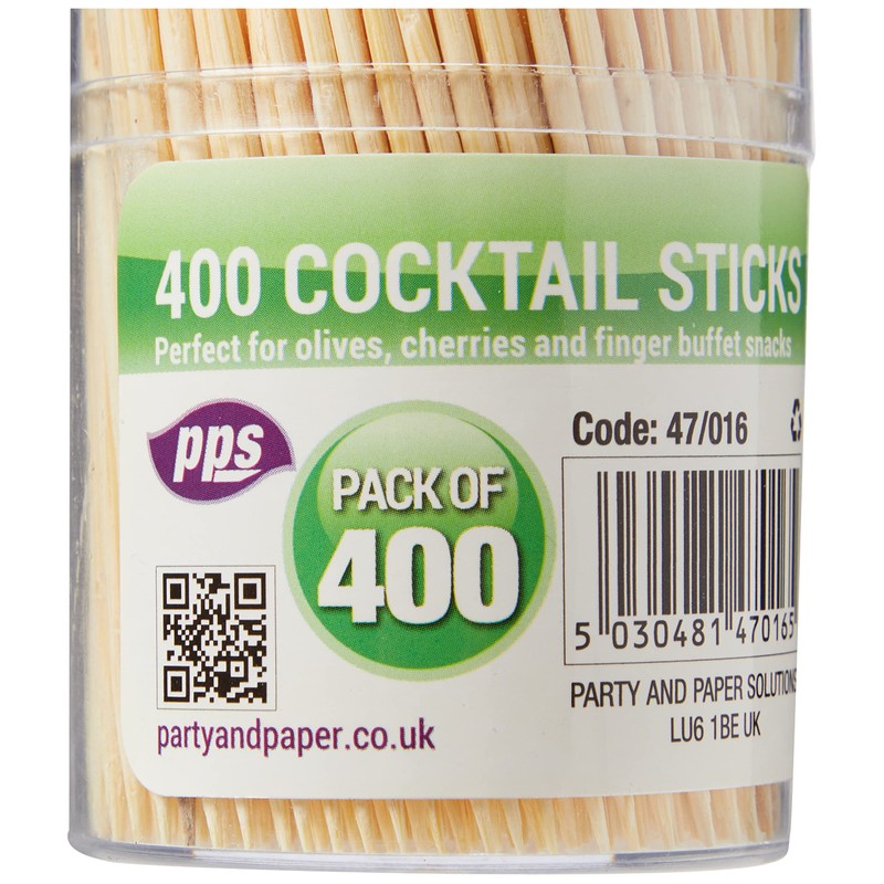 PPS 400 x Wooden Cocktail Sticks/TOOTHPICKS - 6.5cm - Home,