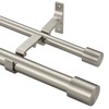 Double Curtain Rods 72-144", Brushed Nickel Double Curtain Rods with