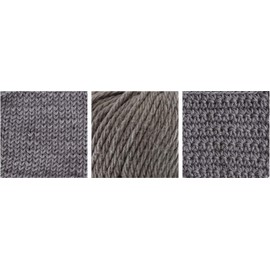 Super Size Lily Sugar'n Cream Yarn Bundle 2-Pack Plus 2-Patterns 100% Cotton, 45% Larger Than Original Size (Overcast Gray SS)