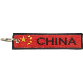 Llavero de bandera de China, 100% bordado