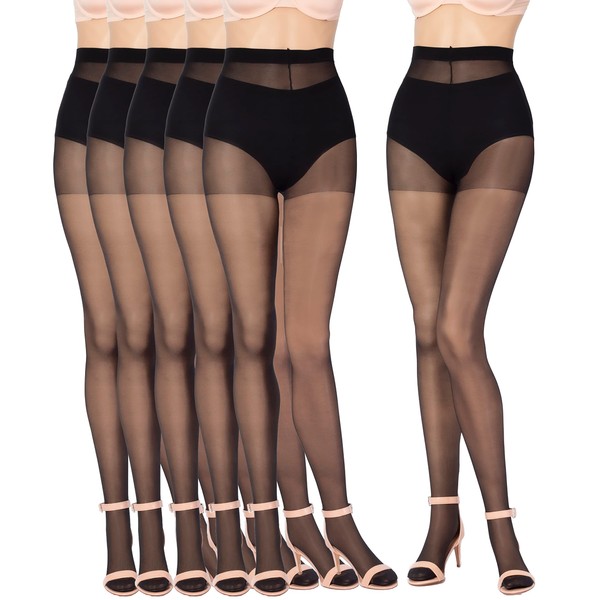 Leamel 6 Pairs 15 Denier Matt Sheer Ladder Resistant Tights