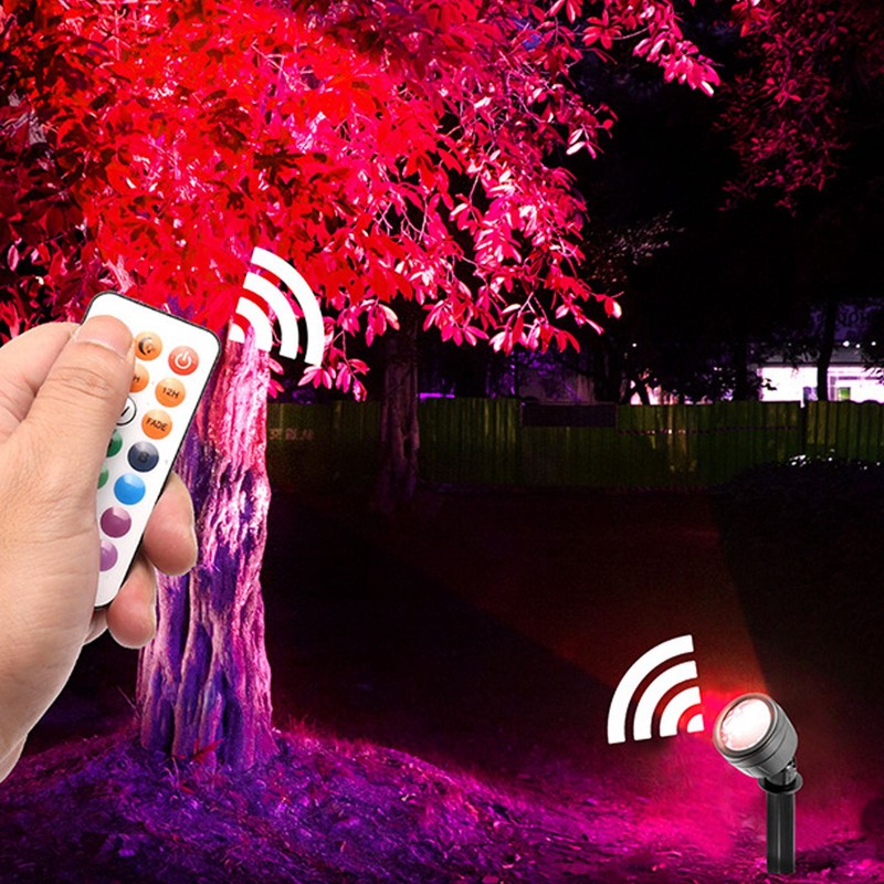 LED Landscape Spotlight Light Waterproof 360° Rotatable 13 Colors High