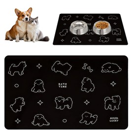 Bowl Mat Dogs and Cats, 60 x 40 cm, Super Absorbent Feeding Mat for Pets, Quick-Drying Diatomaceous Earth Feeding Bowl Mat, Non-Slip Dog Feeding Mat, Waterproof Feeding Mat for Pets
