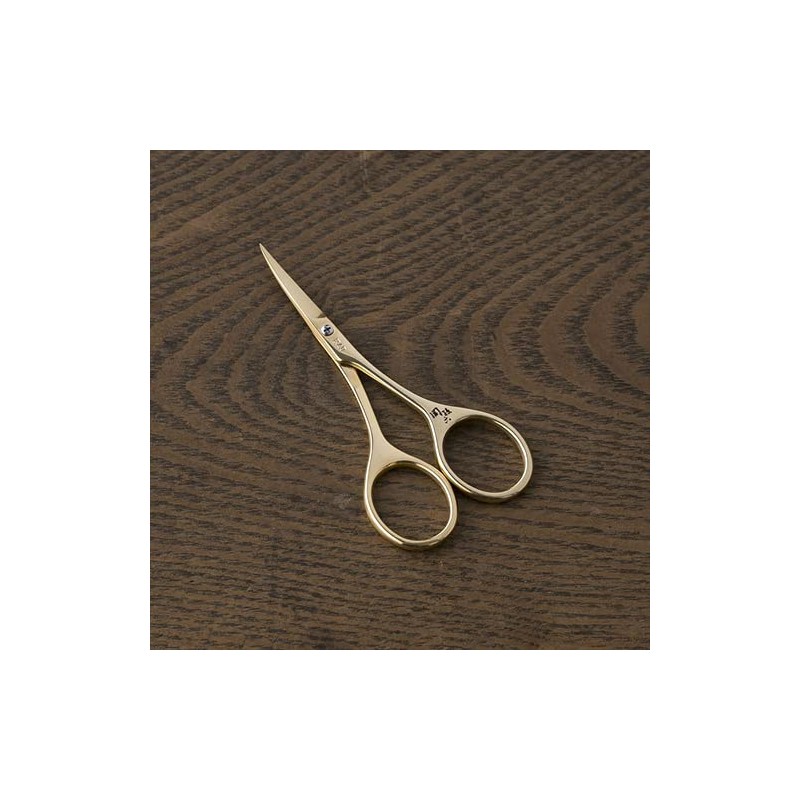 Kai Corporation HC3538 Seisonroku Gold Scissors, Curved Blade, 24K Gold