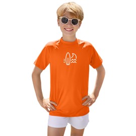 BesserBay Swimming Shirts for Boys Boys Rash Vest Rash Vest Kids Rash Vest Boys Rash Vest Boys Orange 5-6 Years