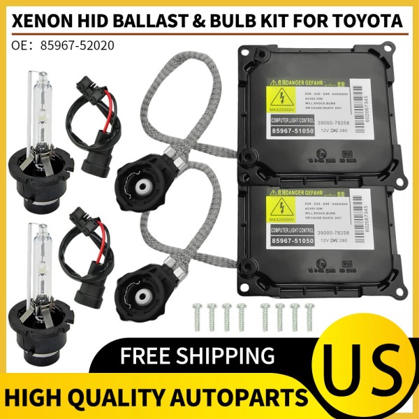 Unbranded 2X Xenon HID Headlight Ballast Control Module & Bulb
