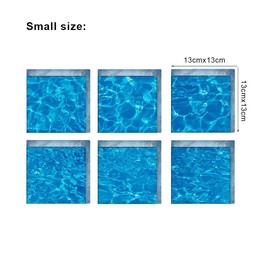 ericotry 6pcs Square Wave Pattern Threads Bathtub Strip Non-Slip Bathtub Sticker Adhesive Decals Appliques for Bath Tub Shower Pools Decorative Accessories(Blue Ripple)