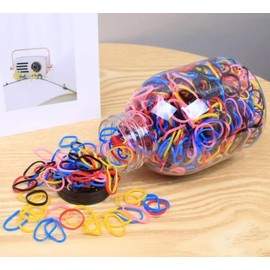 Colourful Hair Bands, 1000 Pieces, Multi-Colour Elastic Rubber Bands, Small Size