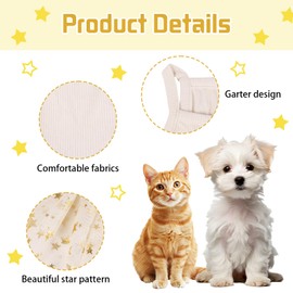 Dog Tutu Dress Cat Dogs Summer Tulle Slip Lace Dress Cute Puppy Glitter Star Skirt Pet Party Clothes for Small Medium Cat Dog (Yellow, L)