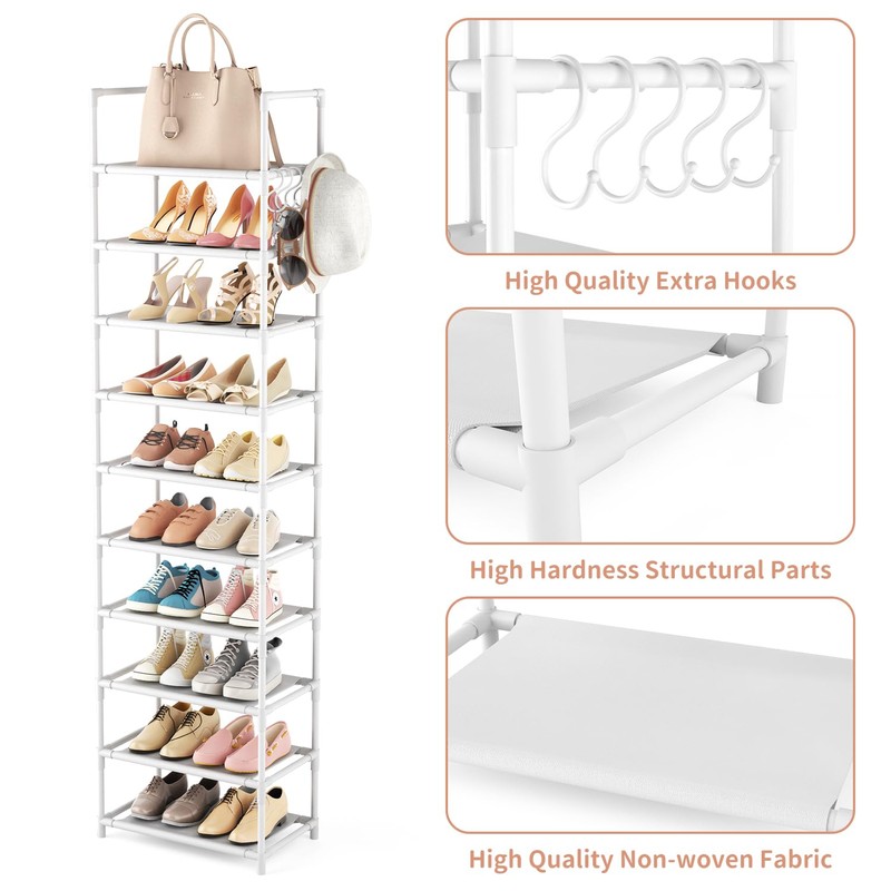 LANTEFUL LANTEFUL 10 Tiers Tall Shoe Rack 20-25 Pairs Boots