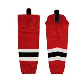 CHKEYS Hockey Sock Professional Ice Hockey Team Training Socks for Junior To Senior Youth Adult (3ST01-Red, M)