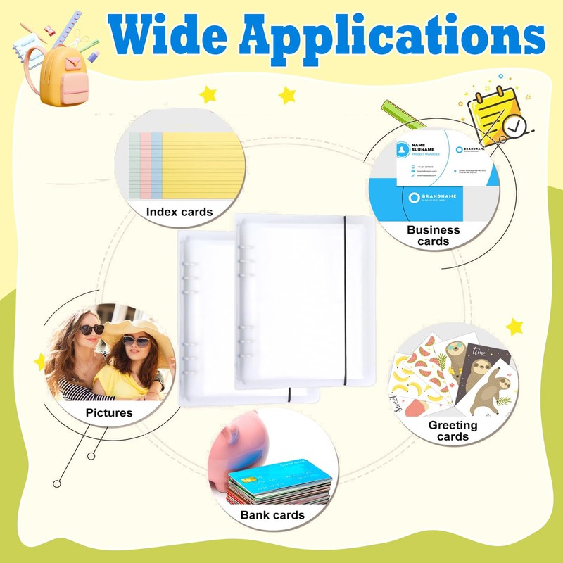 FACATH 3x5 Photo Sleeves for 2/3/4 Ring Binder, Index Card
