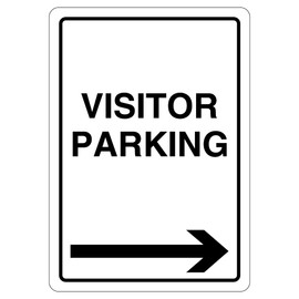V Safety Visitor Parking - Arrow Right 210 x 297 mm (A4) - 3mm Aluminium Composite Safety Sign