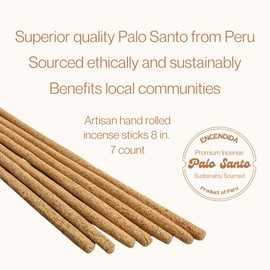 Encendida Palo Santo Incense Sticks 7 Count | Premium Palo Santo | Artisan Hand Rolled in Peru (Palo Santo)