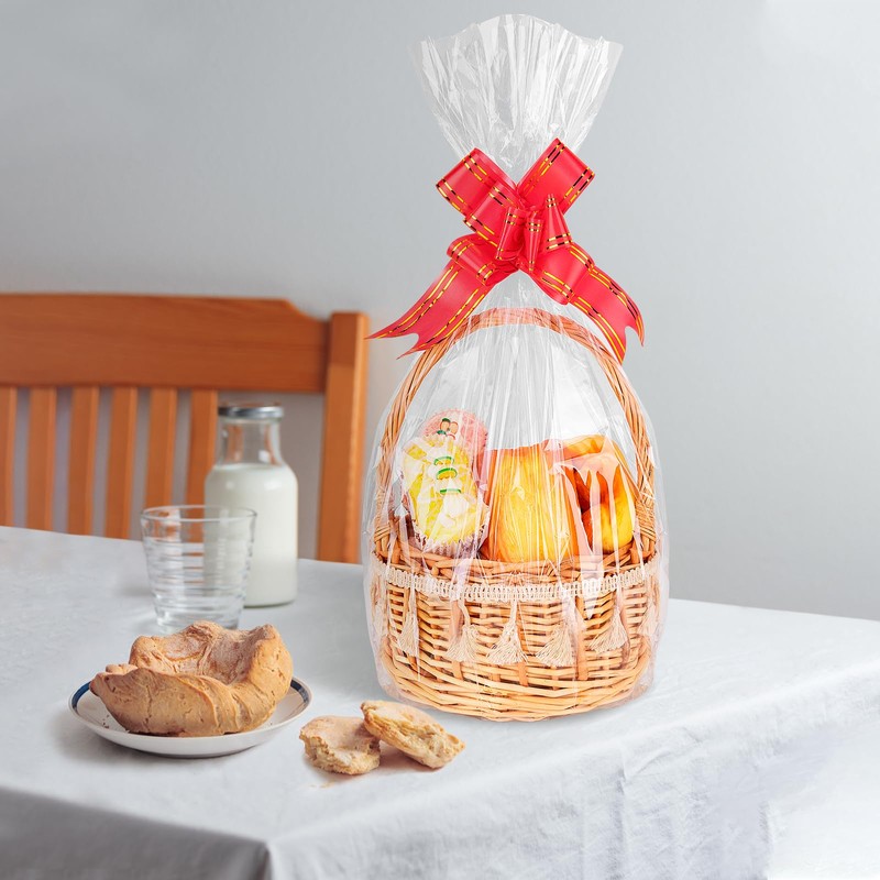 10Pack Clear Basket Bags,Large Cellophane Gift Bag For Baskets,16x24 Inch