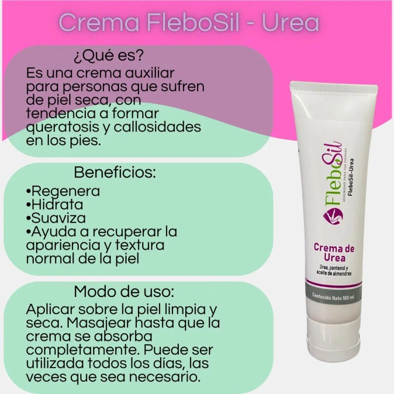 Flebosil - Urea, Crema De Urea Al 20%, Resequedad Extrema