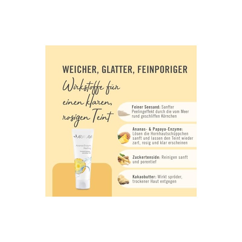 ARYA LAYA Pineapple Enzyme Scrub, 75 ml | Gentle, deep