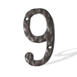 Cast Iron Metal House Numbers 5.5" Heavy Duty Embossed House Address Numbers 0 to 9 Indoor Outdoor DIY Projects Hanging Wall Sign Letters Decor